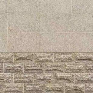 贵州 黄金麻自然面蘑菇石配荔枝面干挂