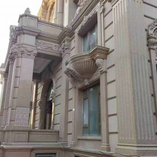 贵州 黄金麻花岗岩光面别墅外墙干挂施工完成