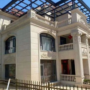 贵州 黄金麻花岗岩荔枝面别墅外墙干挂