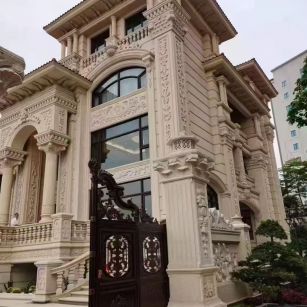 贵州 黄金麻花岗岩别墅外墙干挂效果展示