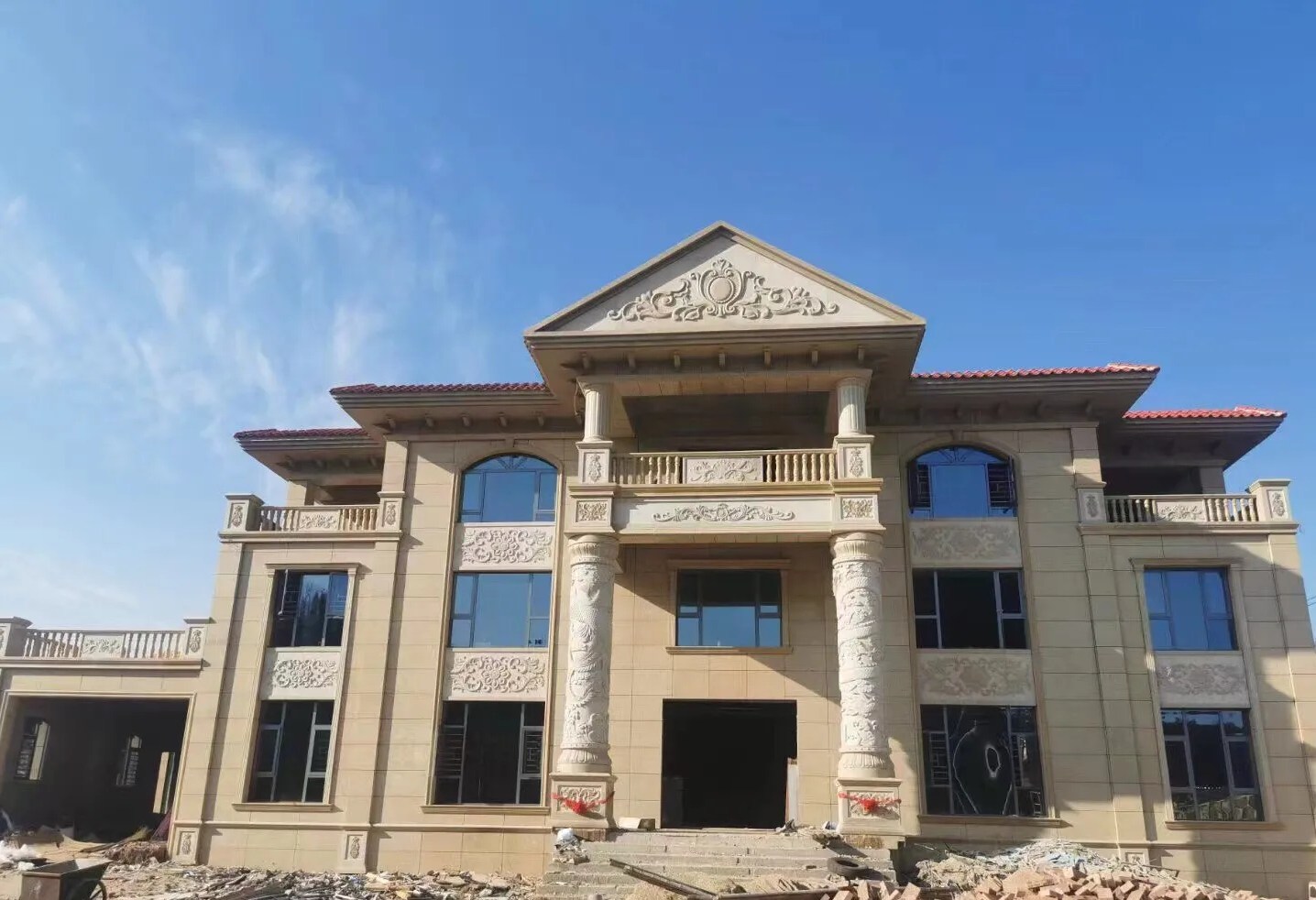 贵州 黄金麻花岗岩别墅外墙干挂