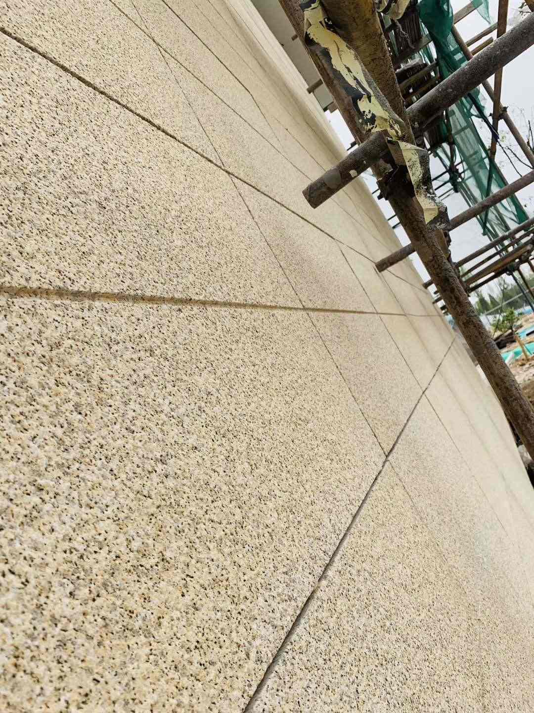 贵州 黄金麻花岗岩荔枝面外墙干挂石材效果示例