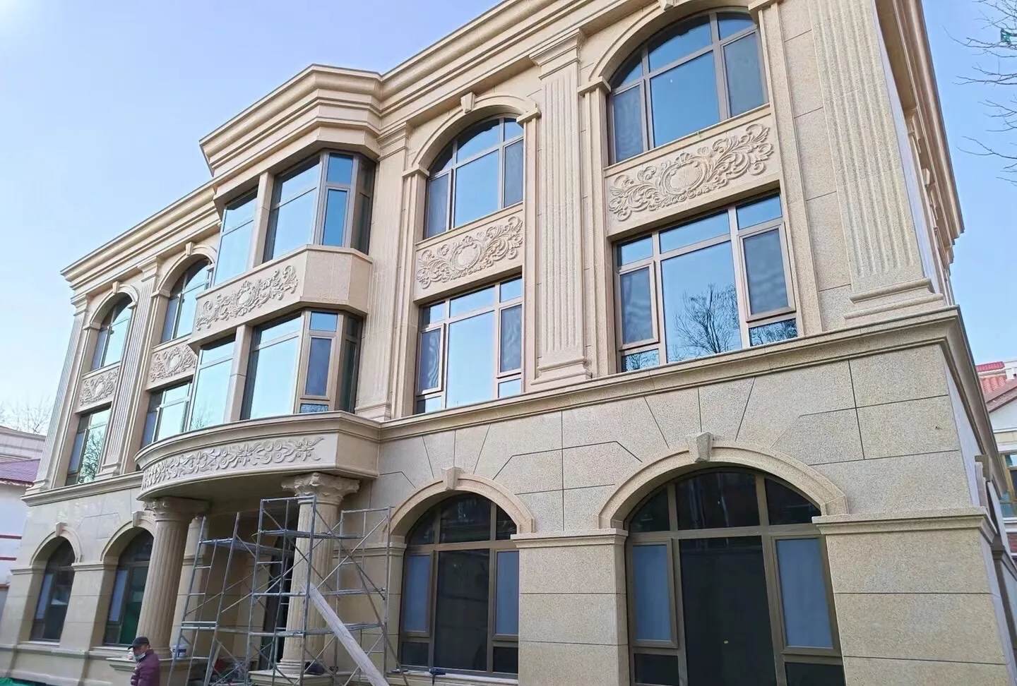 贵州 黄金麻花岗岩别墅外墙干挂