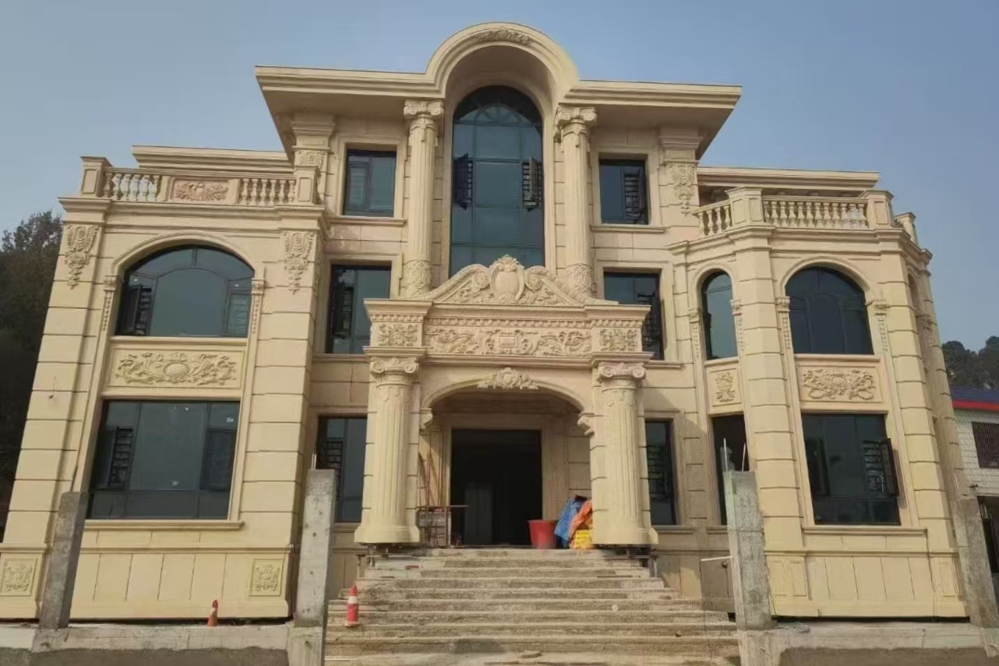 贵州 黄金麻花岗岩别墅外墙干挂