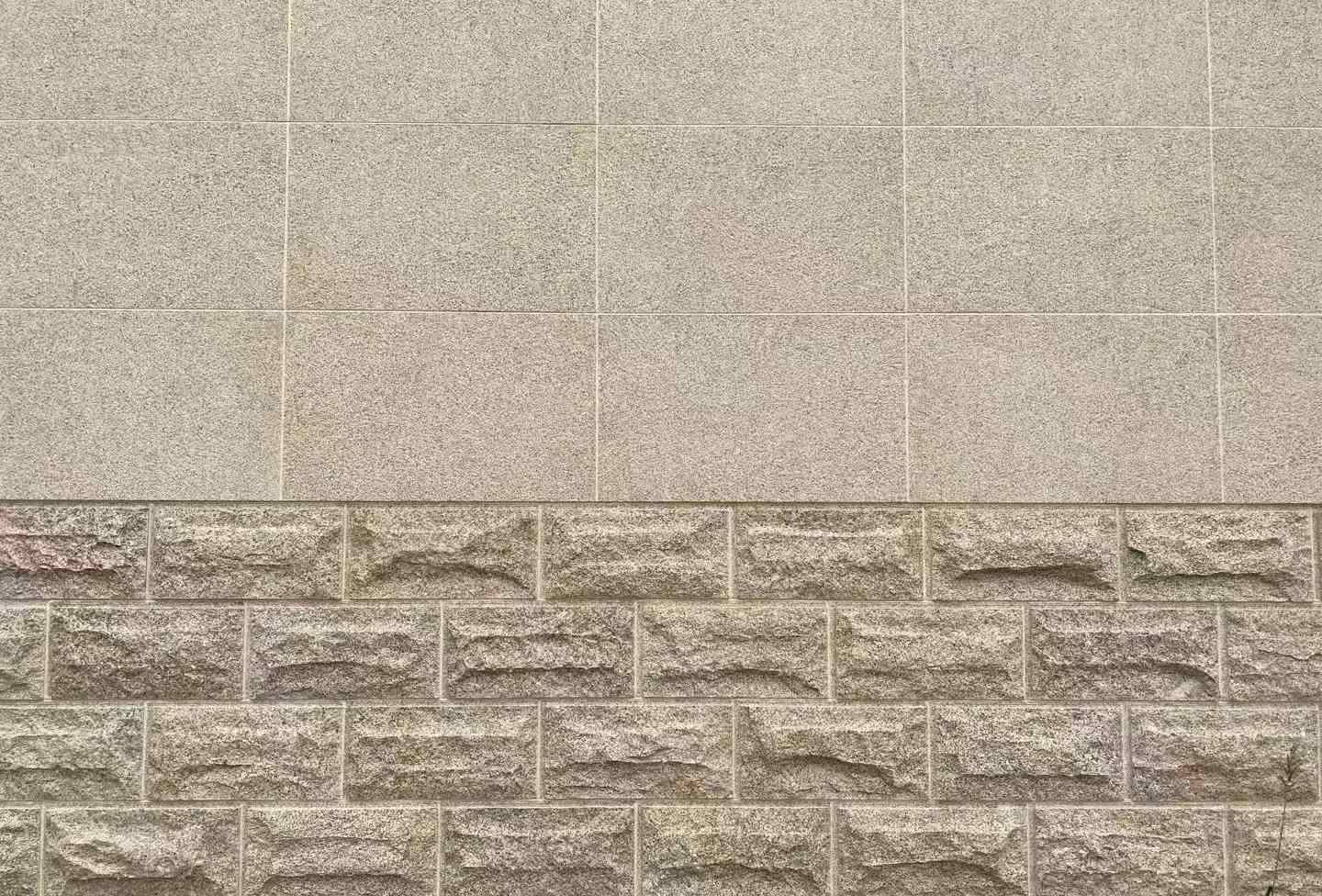 贵州 黄金麻自然面蘑菇石配荔枝面干挂