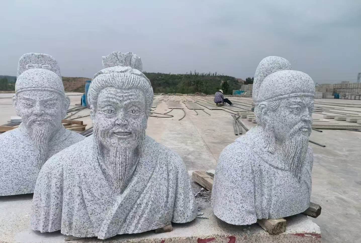 贵州 白麻花岗岩石材人物立体雕刻